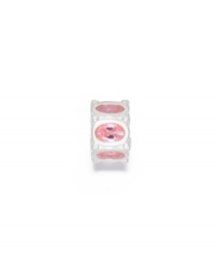 Faceted pink cubic zirconia accents twinkle in the sterling silver settings of this pretty rondelle bead. Donatella is a playful collection of charm bracelets and necklaces that can be personalized to suit your style! Available exclusively at Macy's. Faceted pink cubic zirconia accents twinkle in the sterling silver settings of this pretty rondelle bead. Donatella is a playful collection of charm bracelets and necklaces that can be personalized to suit your style! Available exclusively at Macy's.