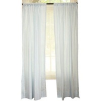 Baby Basics Window Treatments in Blue and Cream Stripes Baby Basics Window Treatments in Blue and Cream Stripes