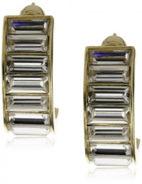 ABS By Allen Schwartz Canary Coast Gold -Tone Baguette Hoop Earrings