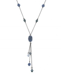 Chase away the blues by layering on this sparkling Y necklace featuring faceted and round-cut sapphire-colored crystals by 2028. Crafted in mixed metal. Approximate length: 16 inches + 3-inch extender. Approximate drop: 3 inches. Chase away the blues by layering on this sparkling Y necklace featuring faceted and round-cut sapphire-colored crystals by 2028. Crafted in mixed metal. Approximate length: 16 inches + 3-inch extender. Approximate drop: 3 inches.