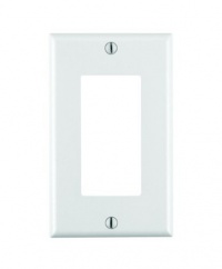 Leviton 80401-W 1-Gang Decora/GFCI Device Decora Wallplate, Standard Size, Thermoset, Device Mount, White Leviton 80401-W 1-Gang Decora/GFCI Device Decora Wallplate, Standard Size, Thermoset, Device Mount, White