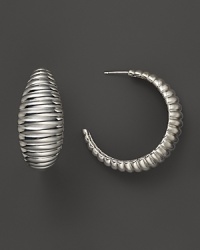 John Hardy Bedeg Sterling Silver Wide Hoop Earrings John Hardy Bedeg Sterling Silver Wide Hoop Earrings