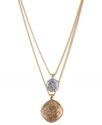 Double your pleasure with this two-row necklace from Kenneth Cole New York. Crafted from gold-tone mixed metal with hematite glitter overlay, the necklace and accents have a lustrous effect. Item comes packaged in a signature Kenneth Cole New York Gift Box. Approximate length: 16 inches + 3-inch extender. Approximate drop: 2 inches. Double your pleasure with this two-row necklace from Kenneth Cole New York. Crafted from gold-tone mixed metal with hematite glitter overlay, the necklace and accents have a lustrous effect. Item comes packaged in a signature Kenneth Cole New York Gift Box. Approximate length: 16 inches + 3-inch extender. Approximate drop: 2 inches.