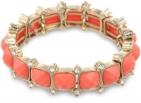 Anne Klein Socialite Gold-Tone Coral Colored Crystal Accents Stretch Bracelet Anne Klein Socialite Gold-Tone Coral Colored Crystal Accents Stretch Bracelet