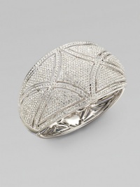 EXCLUSIVELY AT SAKS. This wide deco-inspired bangle is embellished in sparkling crystals for a dazzling effect. Rhodium plated brassCrystalsDiameter, about 2½Hinged box and tongue closureImported EXCLUSIVELY AT SAKS. This wide deco-inspired bangle is embellished in sparkling crystals for a dazzling effect. Rhodium plated brassCrystalsDiameter, about 2½Hinged box and tongue closureImported