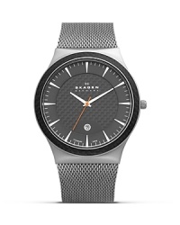 Skagen's titanium mesh watch has been crafted for a strong finish. This high-impact timepiece features advanced Japanese quartz movement, bringing form and function to your practical portfolio. Skagen's titanium mesh watch has been crafted for a strong finish. This high-impact timepiece features advanced Japanese quartz movement, bringing form and function to your practical portfolio.