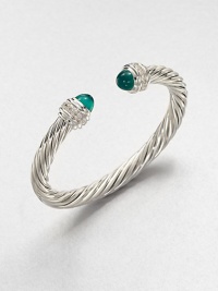 From the Cable Classics Collection. Dazzling diamonds accent this signature sterling silver cable design with green onyx end caps. Green onyxDiamonds, .48 tcwSterling silverDiameter, about 2Slip-on styleImported From the Cable Classics Collection. Dazzling diamonds accent this signature sterling silver cable design with green onyx end caps. Green onyxDiamonds, .48 tcwSterling silverDiameter, about 2Slip-on styleImported