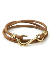 Get hooked. Inspired by the tackle box, Giles & Brother's leather wrap bracelet finishes a nautical-cool look whether worn solo or as part of an alluring stack. Get hooked. Inspired by the tackle box, Giles & Brother's leather wrap bracelet finishes a nautical-cool look whether worn solo or as part of an alluring stack.