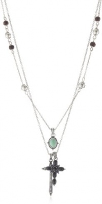 Lucky Brand Cross Turquoise-Color Charm Necklace, 18 Lucky Brand Cross Turquoise-Color Charm Necklace, 18