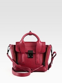 Expandable zip gussets line the side of this pebbled leather design with a versatile shoulder strap. Adjustable detachable shoulder strap, 23-27 dropDouble top handles, 2½ dropPush-lock closureOne inside zip pocketFully lined8W X 7H X 3DImported Expandable zip gussets line the side of this pebbled leather design with a versatile shoulder strap. Adjustable detachable shoulder strap, 23-27 dropDouble top handles, 2½ dropPush-lock closureOne inside zip pocketFully lined8W X 7H X 3DImported