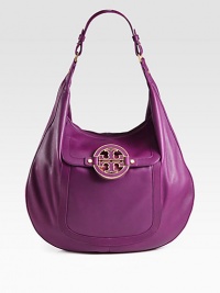 A signature logo medallion adorns the front of this impossibly chic shoulder bag of rich, pebbled leather. Shoulder strap, 11 dropTop zip closureOne inside zip pocketTwo inside open pocketsCotton lining17¼W X 14H X 1¼DImported A signature logo medallion adorns the front of this impossibly chic shoulder bag of rich, pebbled leather. Shoulder strap, 11 dropTop zip closureOne inside zip pocketTwo inside open pocketsCotton lining17¼W X 14H X 1¼DImported