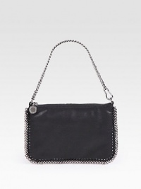 Sumptuous faux leather in a vibrant hue, topped with a polished chain strap and trim.Shoulder strap, 7 dropTop zip closureFully lined9½W X 6¼H X 1/2DMade in Italy Sumptuous faux leather in a vibrant hue, topped with a polished chain strap and trim.Shoulder strap, 7 dropTop zip closureFully lined9½W X 6¼H X 1/2DMade in Italy
