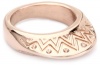 House of Harlow 1960 14k Rose Gold-Plated Etched Mohawk Ring, Size 6