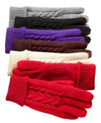 Warm your heart by starting with your hands. Classic Isotoner gloves feature ultra-warm cable knit and soft Thinsulate™ lining. Warm your heart by starting with your hands. Classic Isotoner gloves feature ultra-warm cable knit and soft Thinsulate™ lining.
