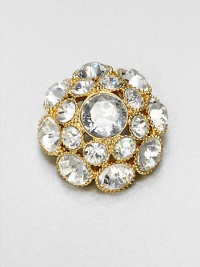 From the Putting on the Ritz Collection. Glitz and glamour to spare in this dazzling round brooch of faceted glass and crystal, a perfect touch of sparkle for a coat, sweater or blazer lapel.Glass and crystalGoldtoneDiameter, about 1.5Imported From the Putting on the Ritz Collection. Glitz and glamour to spare in this dazzling round brooch of faceted glass and crystal, a perfect touch of sparkle for a coat, sweater or blazer lapel.Glass and crystalGoldtoneDiameter, about 1.5Imported