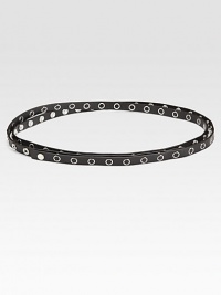 A double wrap style in luxurious leather accented with grommets throughout. Width, about .5Imported A double wrap style in luxurious leather accented with grommets throughout. Width, about .5Imported
