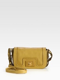 A petite style in luxurious leather with shiny hardware.Adjustable shoulder strap, 21½-23½ dropTurnlock flap closureFour credit card slotsFully lined8½W X 4¾H X 1½DImported A petite style in luxurious leather with shiny hardware.Adjustable shoulder strap, 21½-23½ dropTurnlock flap closureFour credit card slotsFully lined8½W X 4¾H X 1½DImported