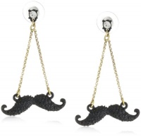 Betsey Johnson Film Noir Mustache Chandelier Earrings Betsey Johnson Film Noir Mustache Chandelier Earrings