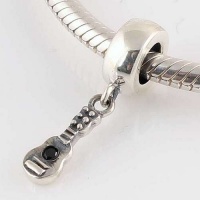 925 Sterling Silver Ring Shape Charm with Black Cz Guitar Dangle for Pandora, Biagi, Chamilia, Troll and More Bracelets 925 Sterling Silver Ring Shape Charm with Black Cz Guitar Dangle for Pandora, Biagi, Chamilia, Troll and More Bracelets
