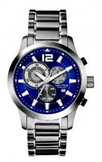 Nautica Men's N17548G NCS 600 Chronograph Blue Dial Steel Bracelet Watch Nautica Men's N17548G NCS 600 Chronograph Blue Dial Steel Bracelet Watch