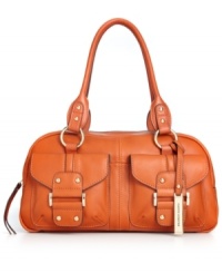 Dress up your day look with this must-have design from Franco Sarto. Crafted in rich leather with polished hardware and pockets aplenty, it's sized right to meet all your 9-to-5 demands. Dress up your day look with this must-have design from Franco Sarto. Crafted in rich leather with polished hardware and pockets aplenty, it's sized right to meet all your 9-to-5 demands.