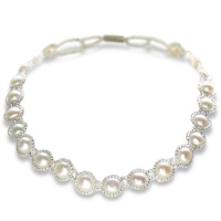 Flat Coin Freshwater Pearl and Seed Bead Set, Necklace and Bracelet Flat Coin Freshwater Pearl and Seed Bead Set, Necklace and Bracelet