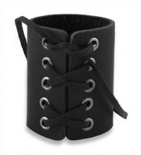 Laced Black Leather Gothic Rock Star Cuff Bracelet Laced Black Leather Gothic Rock Star Cuff Bracelet