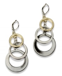 A dramatic accent for everyday, or out on the town. These chic AK Anne Klein earrings are crafted of hematite and goldtone mixed metal. Approximate drop: 1-1/2 inches. A dramatic accent for everyday, or out on the town. These chic AK Anne Klein earrings are crafted of hematite and goldtone mixed metal. Approximate drop: 1-1/2 inches.