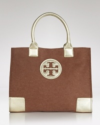 A Tory Burch signature, the Ella combines spacious practicality with on-duty polish, updated in leather-trimmed felt. With dark denim and leather boots, the look's weekend in the country. A Tory Burch signature, the Ella combines spacious practicality with on-duty polish, updated in leather-trimmed felt. With dark denim and leather boots, the look's weekend in the country.