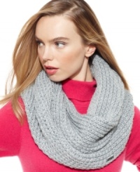 A chic neck wrap they say keeps the winter chill at bay, like with this plush design from Calvin Klein that features a soft, shimmery knit fabric that's instantly eye-catching. A chic neck wrap they say keeps the winter chill at bay, like with this plush design from Calvin Klein that features a soft, shimmery knit fabric that's instantly eye-catching.