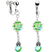 Handcrafted Peridot Aurora Swirl Clip Earrings MADE WITH SWAROVSKI ELEMENTS Handcrafted Peridot Aurora Swirl Clip Earrings MADE WITH SWAROVSKI ELEMENTS