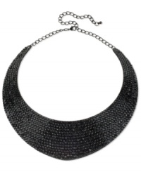 Stunning and stylish. This frontal necklace from Haskell, crafted from hematite-tone mixed metal, dazzles with black beaded accents. Approximate length: 17 inches + 3-inch extender. Approximate drop: 1-3/4 inches. Stunning and stylish. This frontal necklace from Haskell, crafted from hematite-tone mixed metal, dazzles with black beaded accents. Approximate length: 17 inches + 3-inch extender. Approximate drop: 1-3/4 inches.