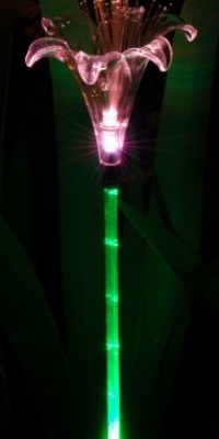 Chameleon Lily Flower Solar Garden Light with Unique Green-lit Stem Chameleon Lily Flower Solar Garden Light with Unique Green-lit Stem