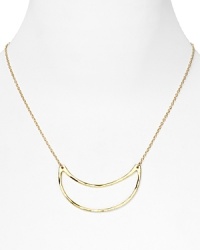 Going for the gold doesn't get more glamorous than with this simply styled 18-karat vermeil necklace from Gorjana, which features a sculptural crescent shaped pendant. Going for the gold doesn't get more glamorous than with this simply styled 18-karat vermeil necklace from Gorjana, which features a sculptural crescent shaped pendant.
