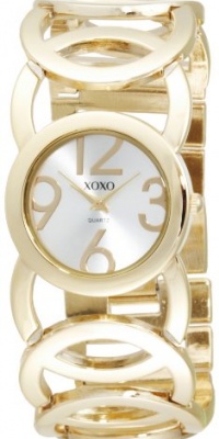 XOXO Women's XO5211 Silver Dial Gold-tone Open Link Bracelet Watch XOXO Women's XO5211 Silver Dial Gold-tone Open Link Bracelet Watch