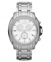 Elegant Swarovski elements swirl on this classic chronograph watch from Michael Kors.