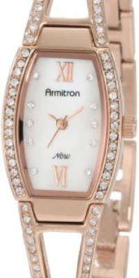 Armitron Women's 753531MPRG Swarovski Crystal NOW Rosegold-Tone Mother-Of-Pearl Dial Bangle Bracelet Watch Armitron Women's 753531MPRG Swarovski Crystal NOW Rosegold-Tone Mother-Of-Pearl Dial Bangle Bracelet Watch