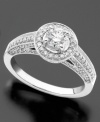 Make this celebration extra special. 14k white gold engagement ring with round-cut diamond (1 ct. t.w.).