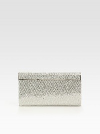 Make it an evening with this sleek bag in glitter-encrusted cotton.Flap-top closureOne inside open pocketFully lined9W X 5H X 2DMade in Italy Make it an evening with this sleek bag in glitter-encrusted cotton.Flap-top closureOne inside open pocketFully lined9W X 5H X 2DMade in Italy