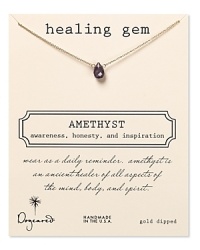 Rejuvenate your spirit and your jewel box with Dogeared's amethyst necklace, evoking inner strength and honesty. Wear the violet gem for a daily dose of harmony at your neckline. Rejuvenate your spirit and your jewel box with Dogeared's amethyst necklace, evoking inner strength and honesty. Wear the violet gem for a daily dose of harmony at your neckline.