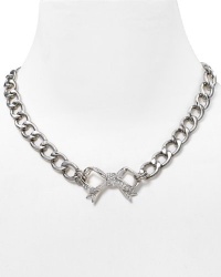 Juicy Couture Pave Bow Crystal Starter Charm Necklace - Silver Juicy Couture Pave Bow Crystal Starter Charm Necklace - Silver