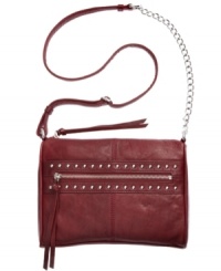 Add some edge to your everyday accessorizing with this studded detail design from Marc New York. Crafted from supple leather with chain-link accent and convenient crossbody strap, it's perfect for work, weekend, whatever. Add some edge to your everyday accessorizing with this studded detail design from Marc New York. Crafted from supple leather with chain-link accent and convenient crossbody strap, it's perfect for work, weekend, whatever.