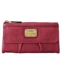 With vertical pleats, bold stitches and a brasstone logo plate, the Emory will hold your financial essentials in boho elegance. With vertical pleats, bold stitches and a brasstone logo plate, the Emory will hold your financial essentials in boho elegance.