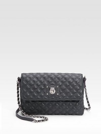 Sumptuous leather, softly quilted and crafted in a roomy silhouette with a woven chain strap and signature push-lock.Leather and chain strap, 23 drop Magnetic flap closure One inside zip pocket Two inside open pockets Eight credit card slots Cotton lining 8¾W X 6½H X 2D Made in Italy Sumptuous leather, softly quilted and crafted in a roomy silhouette with a woven chain strap and signature push-lock.Leather and chain strap, 23 drop Magnetic flap closure One inside zip pocket Two inside open pockets Eight credit card slots Cotton lining 8¾W X 6½H X 2D Made in Italy