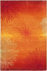 Safavieh Soho Collection Explosions Handmade New Zealand Wool Area Rug, 5-Feet by 8-Feet, Rust Safavieh Soho Collection Explosions Handmade New Zealand Wool Area Rug, 5-Feet by 8-Feet, Rust