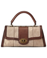 Serpentine style plays muse to this exotically-embossed satchel from Fosssil. Crafted from rich leather with vintage-inspired details, it'll take you from desk-to-dinner in fierce style. Serpentine style plays muse to this exotically-embossed satchel from Fosssil. Crafted from rich leather with vintage-inspired details, it'll take you from desk-to-dinner in fierce style.