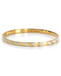 This whimsical striped bangle from kate spade new york, inscribed with Get carried away, makes for an inspirational gift. This whimsical striped bangle from kate spade new york, inscribed with Get carried away, makes for an inspirational gift.