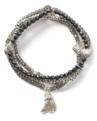 Find your free spirited side with this set of semi-precious stone bracelets from Good Charma. Crafted of a mix of labraodorite, hematite, pyrite, and sterling silver, this trio encapsulates the boho-luxe look. Find your free spirited side with this set of semi-precious stone bracelets from Good Charma. Crafted of a mix of labraodorite, hematite, pyrite, and sterling silver, this trio encapsulates the boho-luxe look.