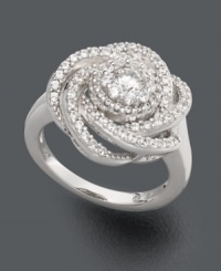 It's never too late to get wrapped up in luxurious style. Wrapped in Love™ ring features a unique knotted design covered in pave-set, round-cut diamonds (1 ct. t.w.). Setting crafted in 14k white gold. It's never too late to get wrapped up in luxurious style. Wrapped in Love™ ring features a unique knotted design covered in pave-set, round-cut diamonds (1 ct. t.w.). Setting crafted in 14k white gold.