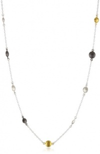 GURHAN Lentil Single Strand Dark and White Silver Lentil Necklace